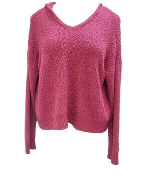 Maurices Womens Pink Soft and Cozy Popcorn Textured Knit Sweater Sz Large